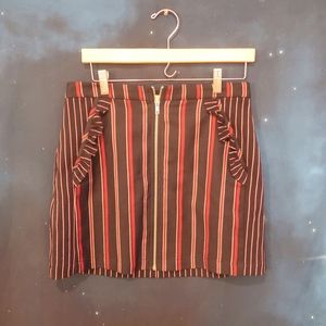 BCBGeneration High Waist Striped Skirt w/ frilly pockets: Size 8